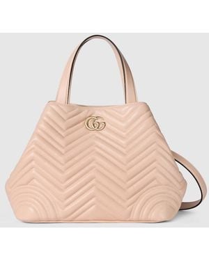 Gucci 〔Ggマーモント〕ミディアム トートバッグ, ピンク, レザー