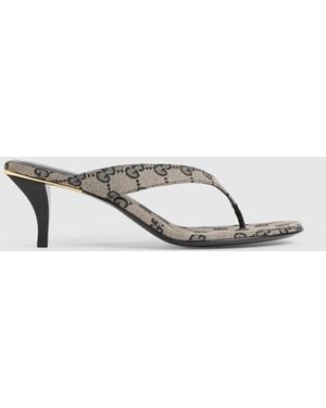Gucci Vittoria Thong Sandal - Metallic