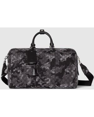 Gucci Gg Canvas Large Duffle Bag, Gg Canvas - Black