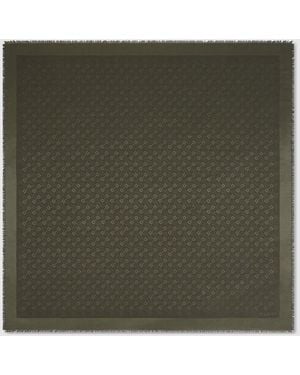 Gucci Silk Wool Horsebit Jacquard Shawl, Wool - Green