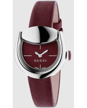 Gucci Horsebit Watch, 27X25Mm, Steel - Red