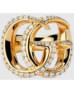 Gucci Gg Marmont Cut Out Ring - Metallic