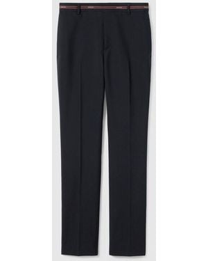 Gucci Wool Pants With Selvedge Detail - Black