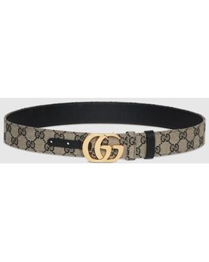 Gucci Reversible Cut Gg Marmont Belt, Size 100 - Black