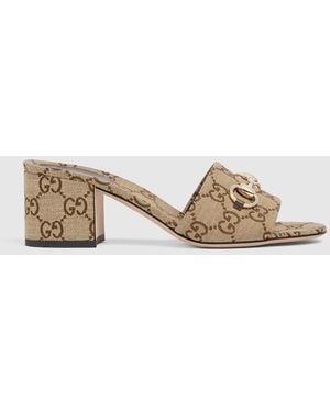 Gucci Slide Sandal With Horsebit - Metallic