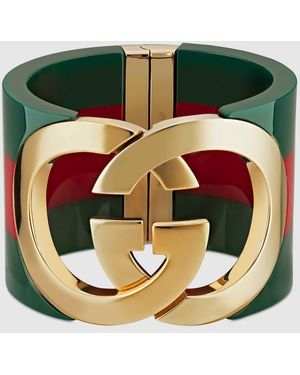 Gucci Interlocking Cuff Bracelet - Green