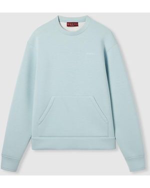 Gucci エンブロイダリー付き ジャージー スウェットシャツ, ブルー, ウェア