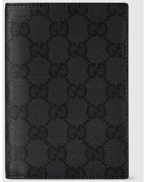 Gucci Essence Classic Passport Case, Original Gg Fabric - Black