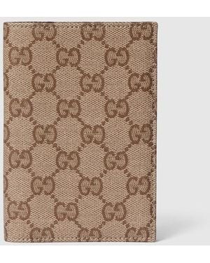Gucci Essence Classic Passport Case, Original Gg Fabric - Brown