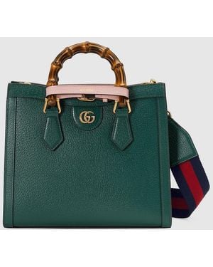 Gucci 〔グッチ ダイアナ〕ミディアム トートバッグ, グリーン, レザー