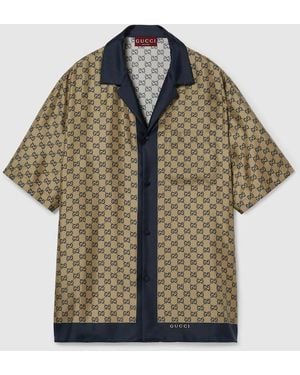 Gucci Printed Silk Shirt - Brown