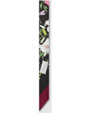 Gucci Printed Silk Twill Ribbon, Silk - Black