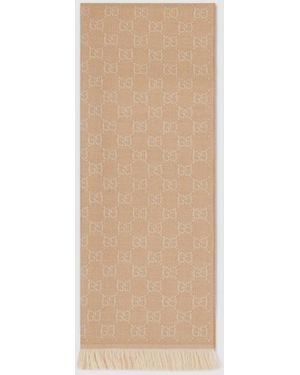 Gucci Ggウール スカーフ, ベージュ, ウール - ナチュラル