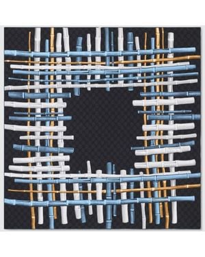 Gucci Printed Silk Twill Carré, Silk - Blue