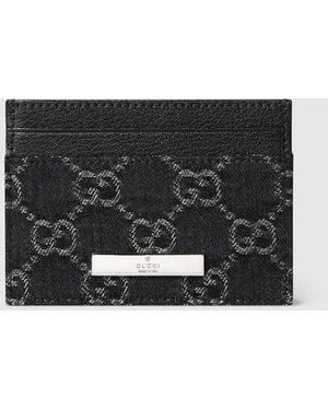 Gucci Card Case With Plaque - Black