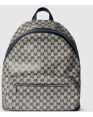 Gucci Essence Classic Medium Backpack, Gg Canvas - Gray