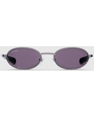Gucci Oval Frame Sunglasses - Purple