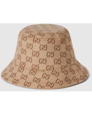 Gucci Gg Wool Bucket Hat - Natural