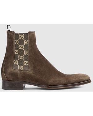 Gucci Worn-Out Effect Ankle Boot - Brown