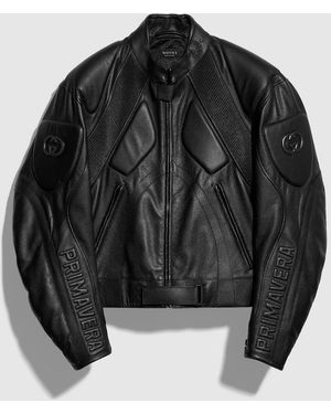 Gucci Soft Grainy Bull Leather Biker Jacket, Size S, Ready-To-Wear - Black