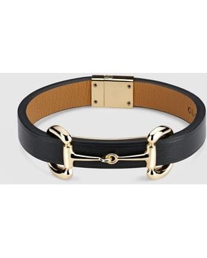 Gucci Leather Bracelet With Horsebit - Brown