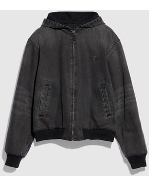 Gucci Reversible Cotton Denim Zip Jacket, Size 54 It, Ready-To-Wear - Black