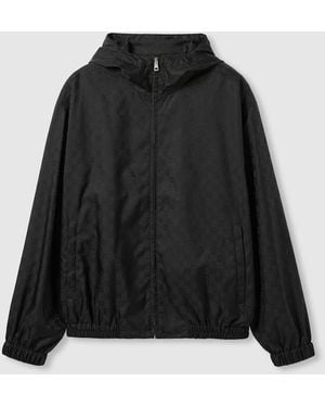 Gucci Gg Nylon Jacquard Zip Jacket, Ready-To-Wear - Black
