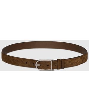 Gucci Reversible Belt With Rounded Buckle, Size 100 - Brown