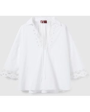 Gucci Cotton Poplin Shirt With Embroidery, Ready-To-Wear - White
