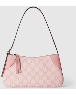 Gucci 〔Ggエンブレム〕スモール ショルダーバッグ, ピンク, Ggキャンバス