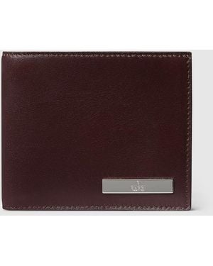 Gucci Bi-Fold Wallet With Metal Tag - Purple