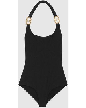 Gucci インターロッキングG スパークリング ジャージー スイムスーツ, ブラック, ウェア