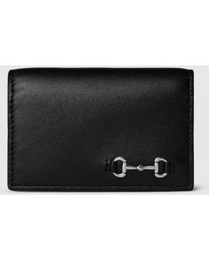 Gucci ホースビット ロング カードケース, ブラック, レザー