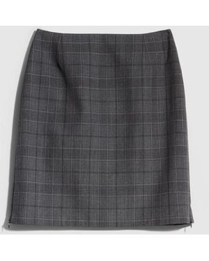 Gucci Checked Fine Wool Mini Skirt, Size 42 It, Ready-To-Wear - Gray