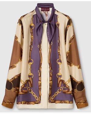 Gucci Printed Silk Till Shirt - Brown