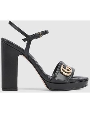 Gucci Platform Sandal With Double G - Black