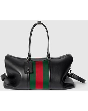Gucci Mega Web Trademark Large Duffle Bag, Leather - Black