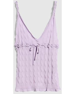 Gucci Braided Cotton Blend Top, Size Xxl, Ready-To-Wear - Purple