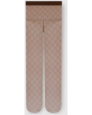 Gucci Printed Stretch Nylon Tights - Brown