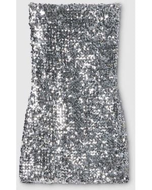 Gucci Sleeveless Dress With Sequins - Gray