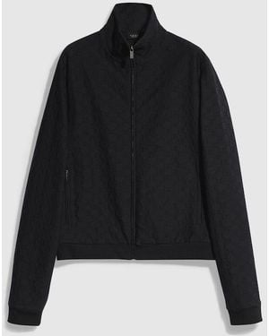 Gucci Gg Jersey Jacquard Zip Jacket, Size Xxxl, Ready-To-Wear - Black