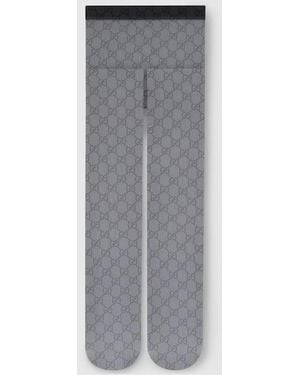 Gucci Printed Stretch Nylon Tights - Gray