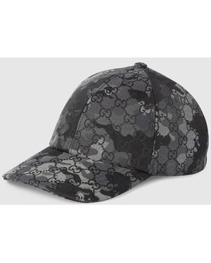 Gucci Gg Marbled Canvas Baseball Hat, Gg Canvas - Black