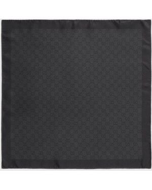 Gucci Printed Silk Twill Carré, Silk - Black