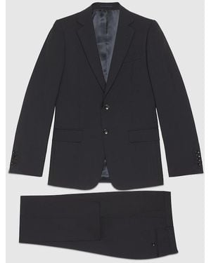 Gucci スリムフィット ウールモヘア スーツ, ブルー, ウェア - ブラック