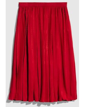 Gucci Interlocking G Chain Silk Jacquard Midi Skirt - Red