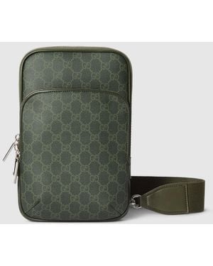 Gucci Gg Monogram Small Slingbag, Fabric - Green