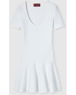 Gucci ストレッチ Ggジャカード ドレス, ホワイト, ウェア