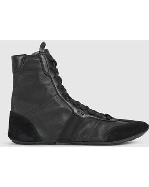 Gucci Flex High-Top Sneaker, Suede - Black