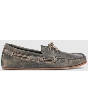 Gucci Boat Shoe, Leather - Gray